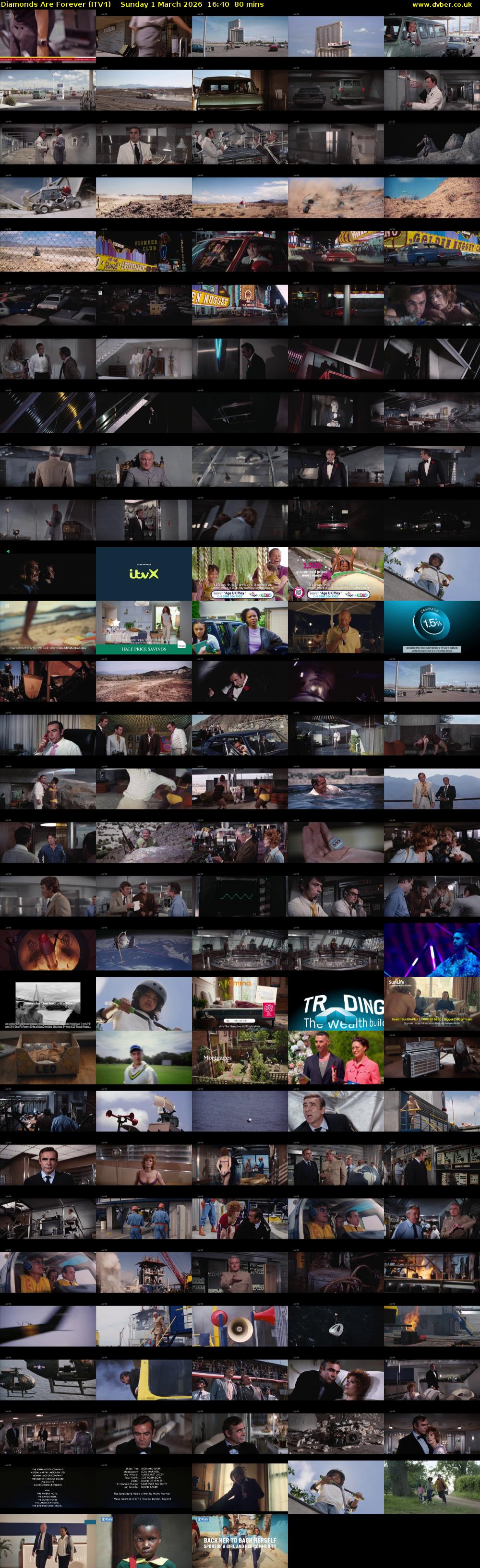 Diamonds Are Forever (ITV4) Sunday 1 March 2026 16:40 - 18:00