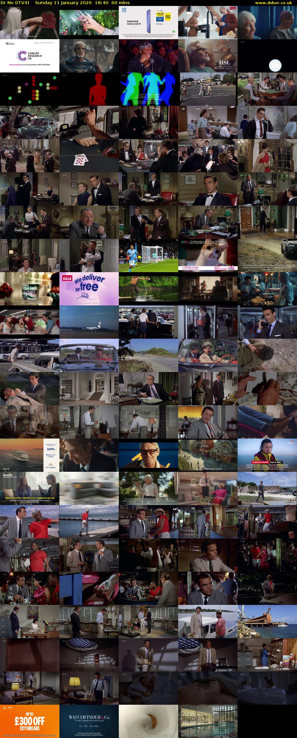 Dr No (ITV4) Sunday 11 January 2026 18:40 - 19:40