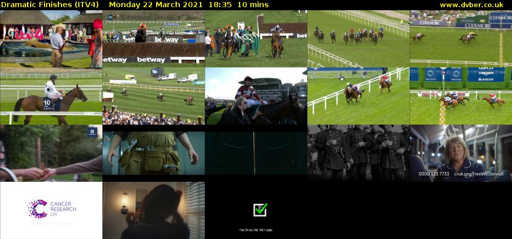 Dramatic Finishes (ITV4) Monday 22 March 2021 18:35 - 18:45