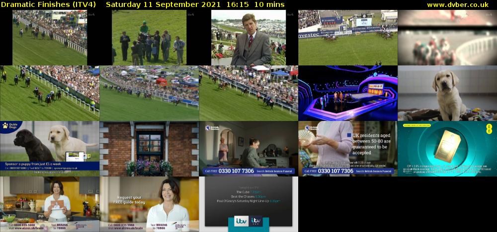 Dramatic Finishes (ITV4) Saturday 11 September 2021 16:15 - 16:25