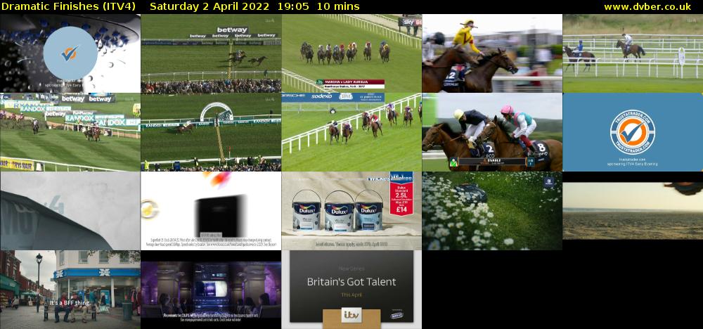 Dramatic Finishes (ITV4) Saturday 2 April 2022 19:05 - 19:15