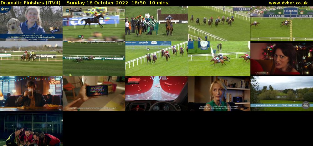 Dramatic Finishes (ITV4) Sunday 16 October 2022 18:50 - 19:00