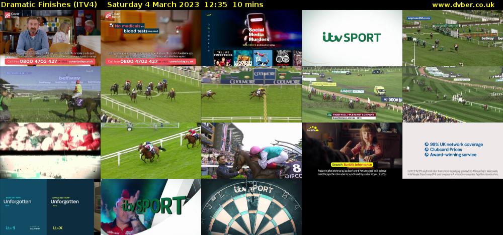 Dramatic Finishes (ITV4) Saturday 4 March 2023 12:35 - 12:45