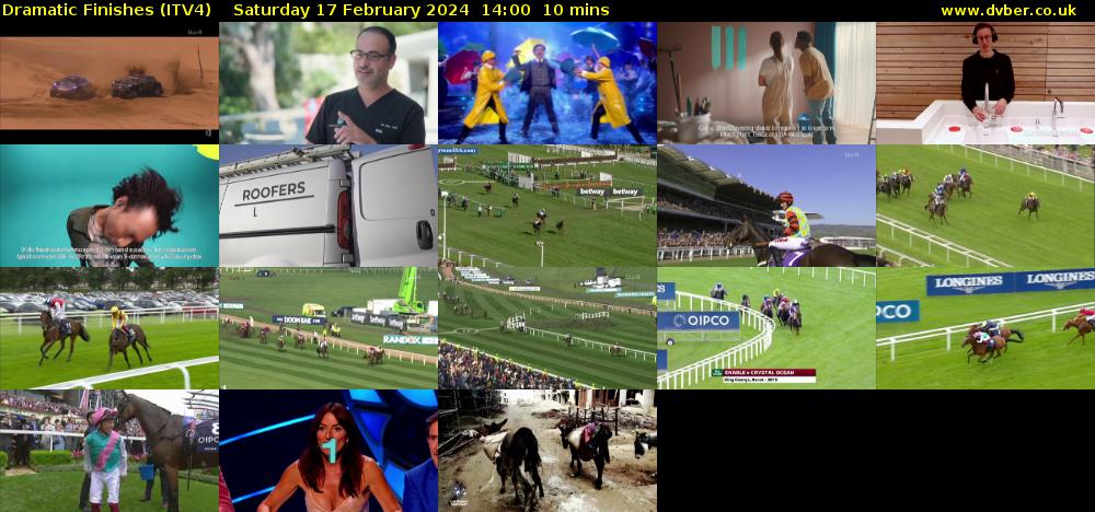 Dramatic Finishes (ITV4) Saturday 17 February 2024 14:00 - 14:10