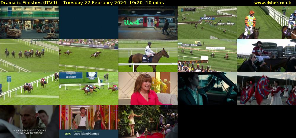Dramatic Finishes (ITV4) Tuesday 27 February 2024 19:20 - 19:30