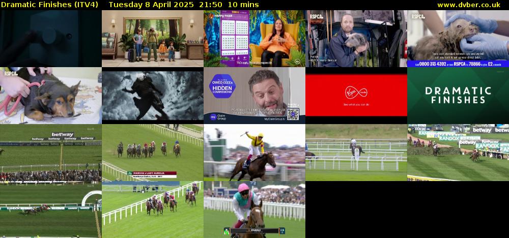 Dramatic Finishes (ITV4) Tuesday 8 April 2025 21:50 - 22:00