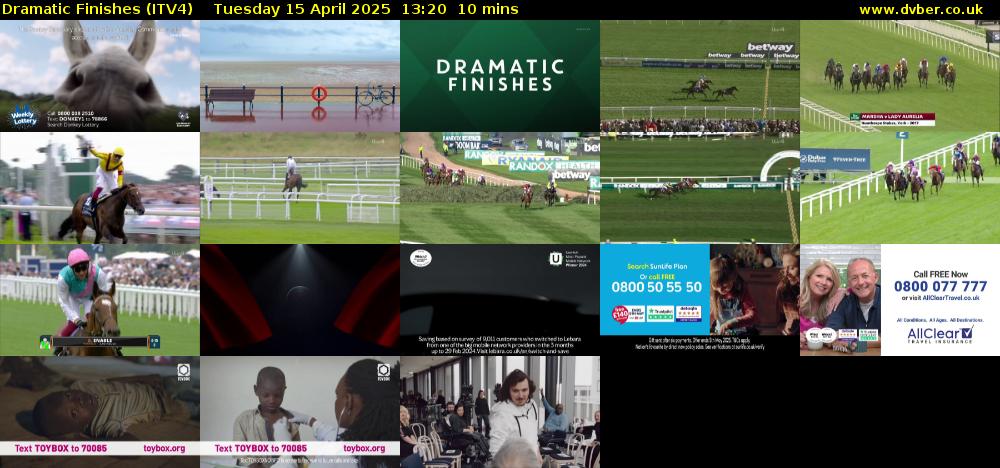 Dramatic Finishes (ITV4) Tuesday 15 April 2025 13:20 - 13:30