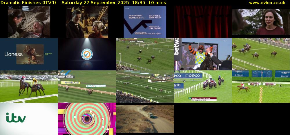 Dramatic Finishes (ITV4) Saturday 27 September 2025 18:35 - 18:45