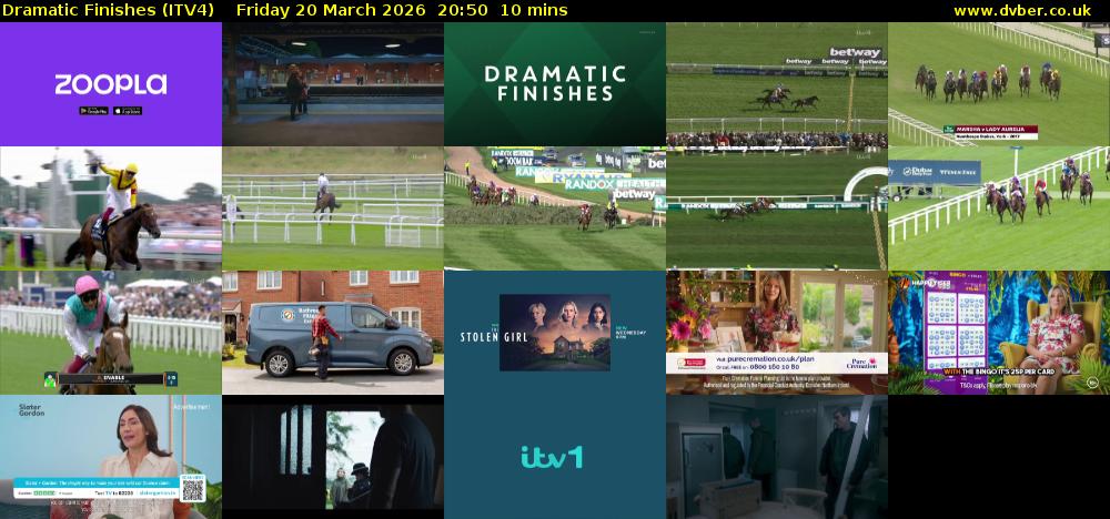 Dramatic Finishes (ITV4) Friday 20 March 2026 20:50 - 21:00