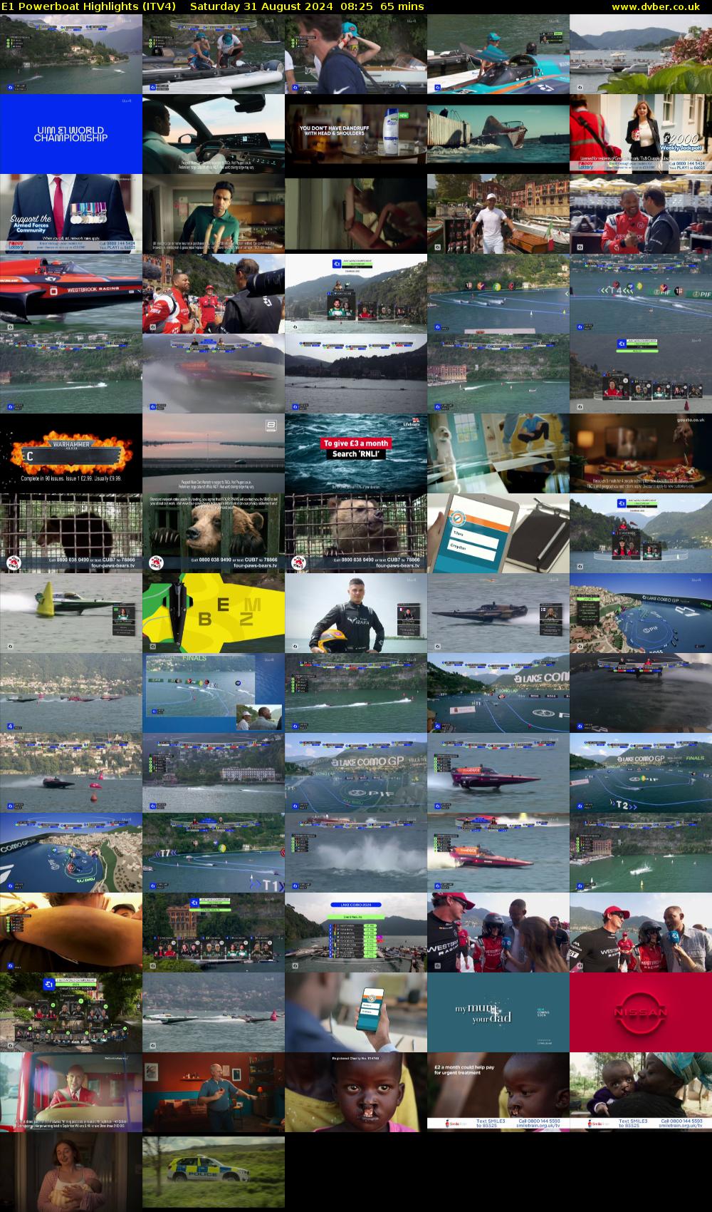 E1 Powerboat Highlights (ITV4) Saturday 31 August 2024 08:25 - 09:30