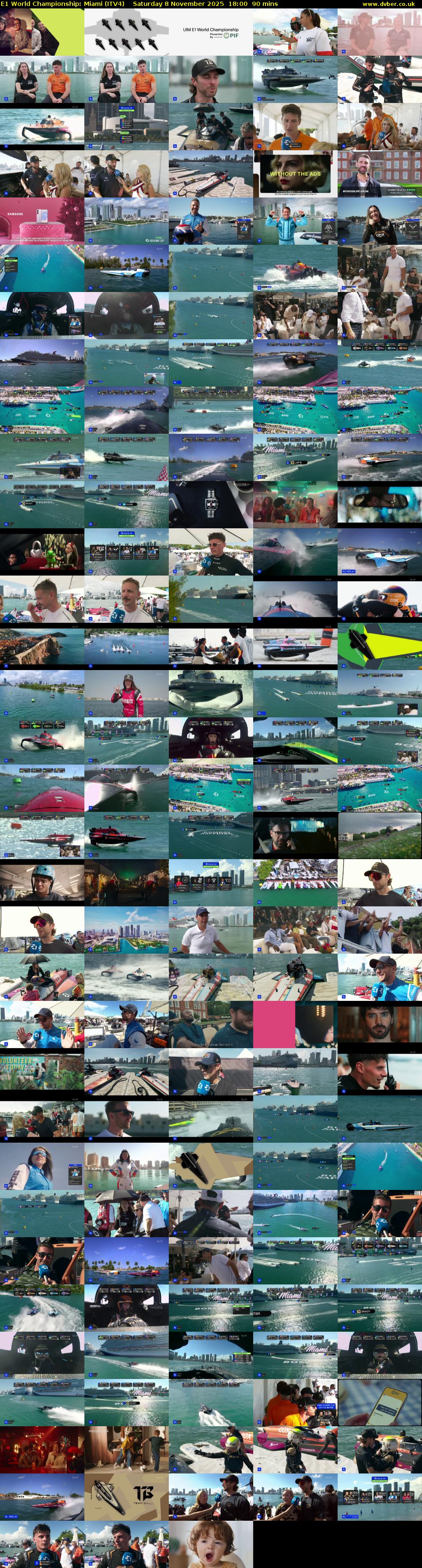 E1 World Championship: Miami (ITV4) Saturday 8 November 2025 18:00 - 19:30