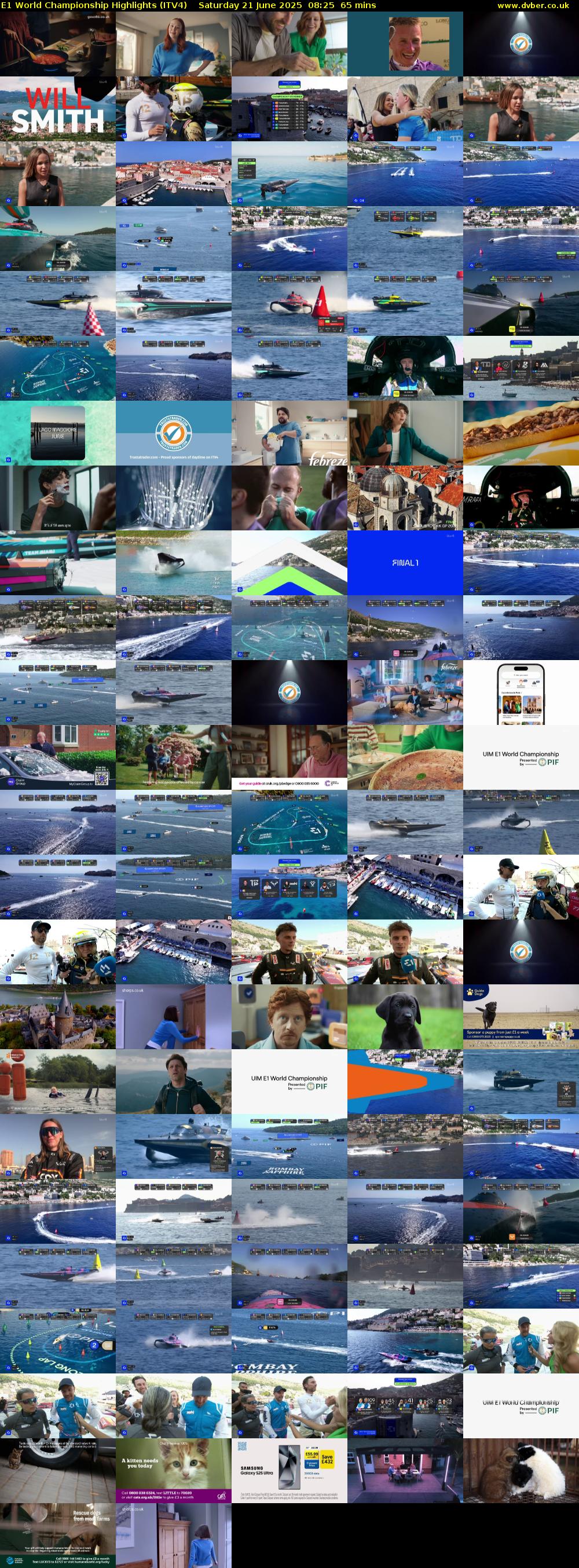 E1 World Championship Highlights (ITV4) Saturday 21 June 2025 08:25 - 09:30