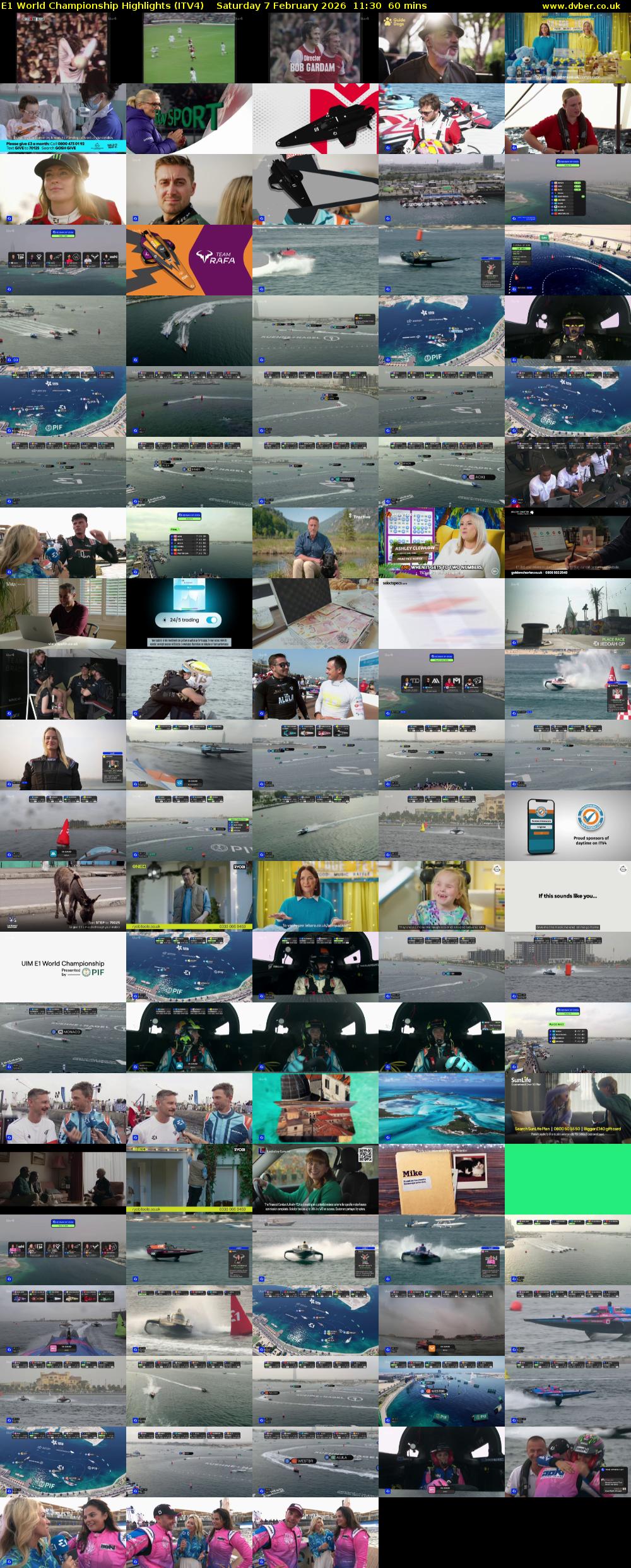 E1 World Championship Highlights (ITV4) Saturday 7 February 2026 11:30 - 12:30