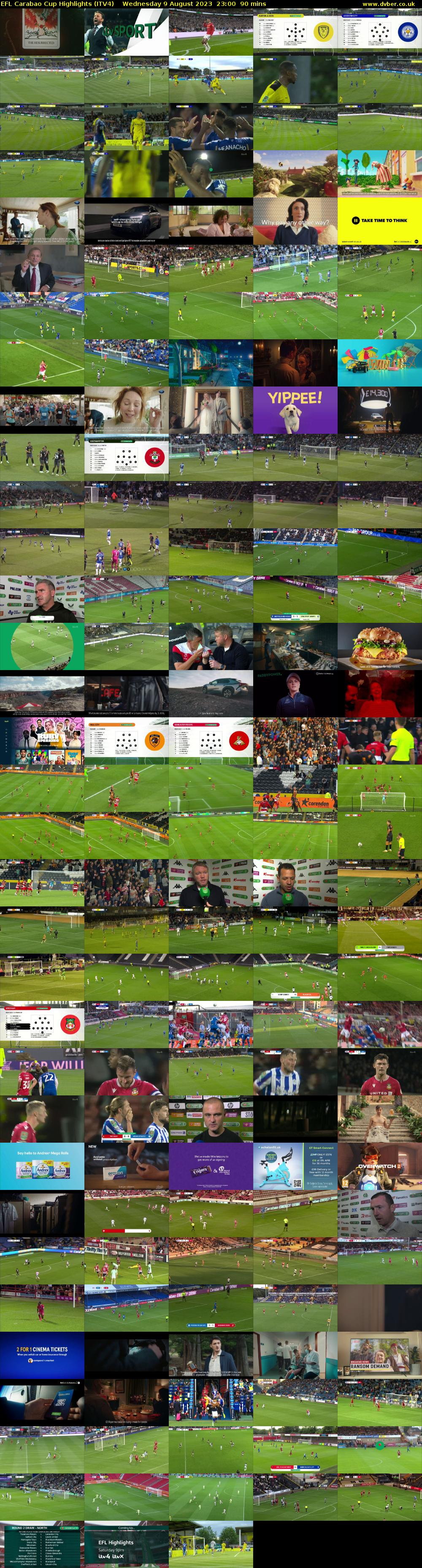 EFL Carabao Cup Highlights (ITV4) Wednesday 9 August 2023 23:00 - 00:30