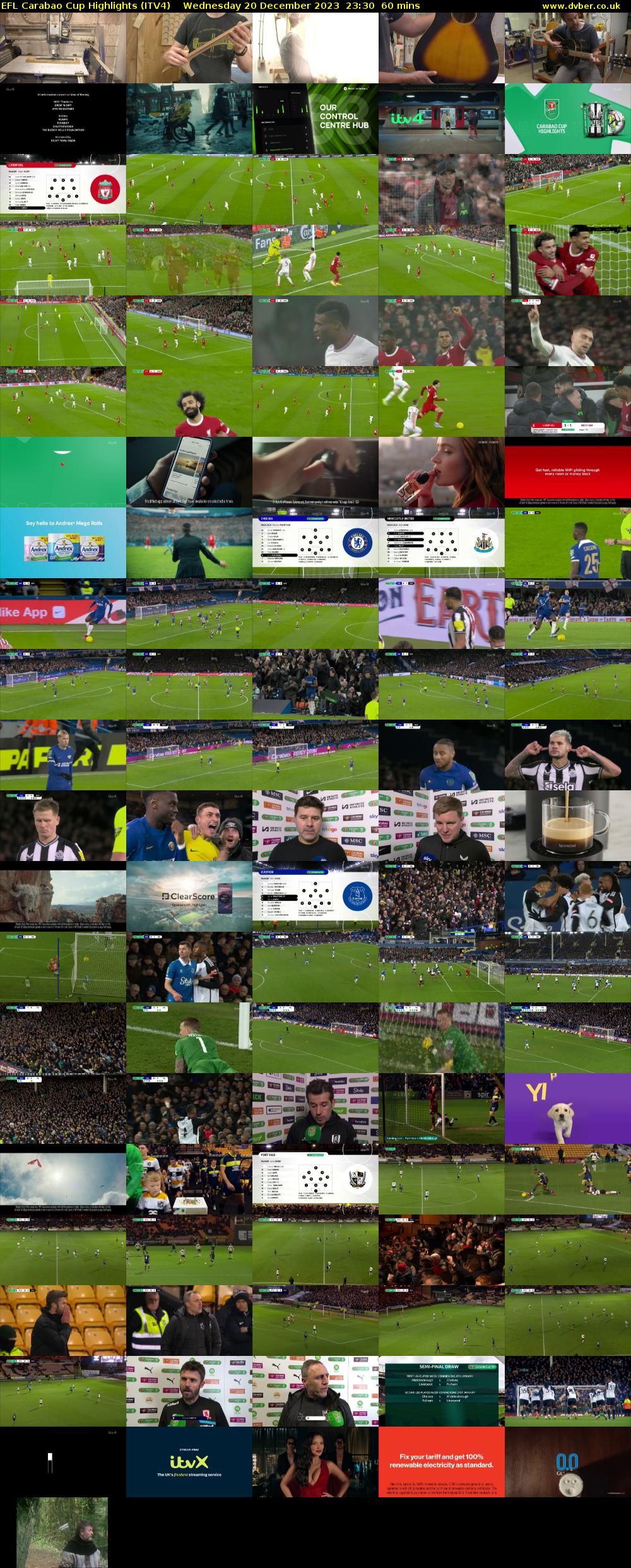 EFL Carabao Cup Highlights (ITV4) Wednesday 20 December 2023 23:30 - 00:30