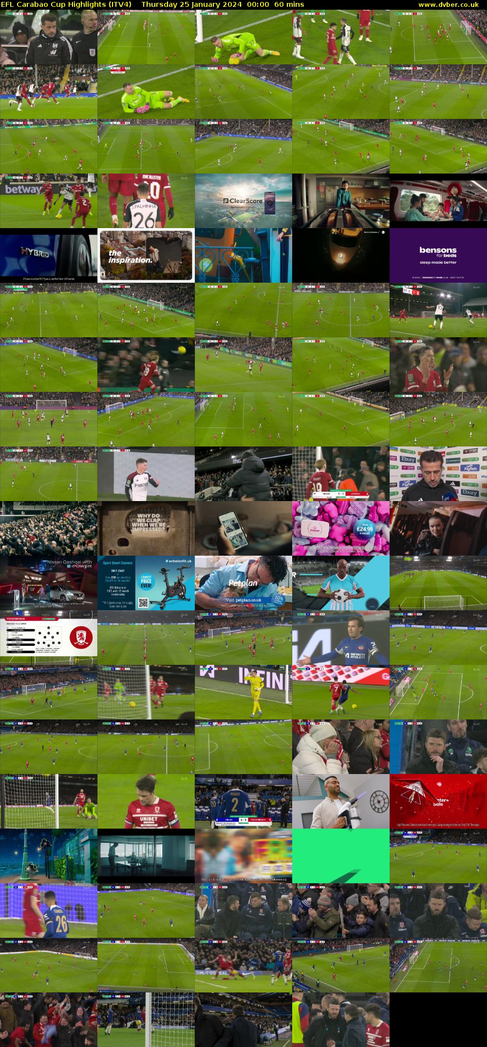 EFL Carabao Cup Highlights (ITV4) Thursday 25 January 2024 00:00 - 01:00