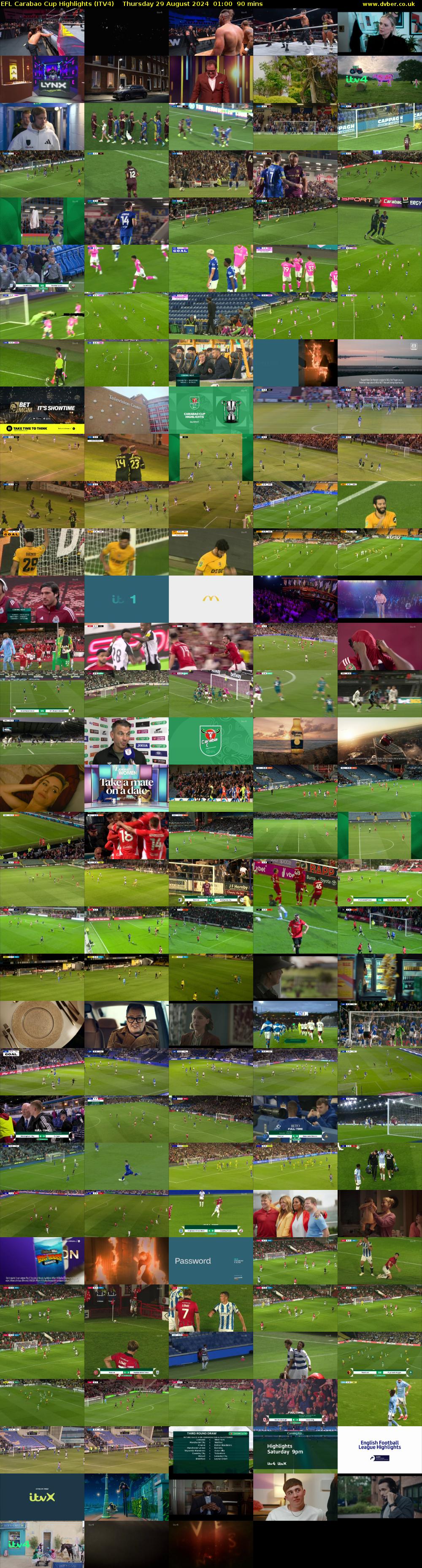 EFL Carabao Cup Highlights (ITV4) Thursday 29 August 2024 01:00 - 02:30