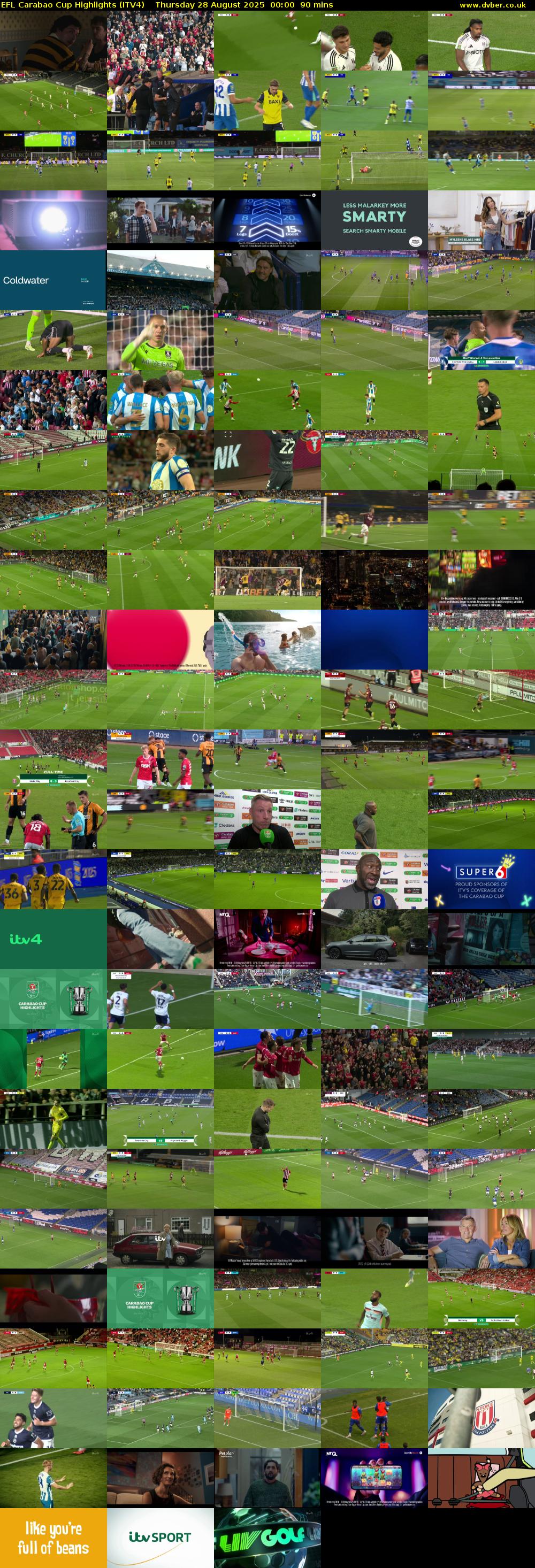 EFL Carabao Cup Highlights (ITV4) Thursday 28 August 2025 00:00 - 01:30