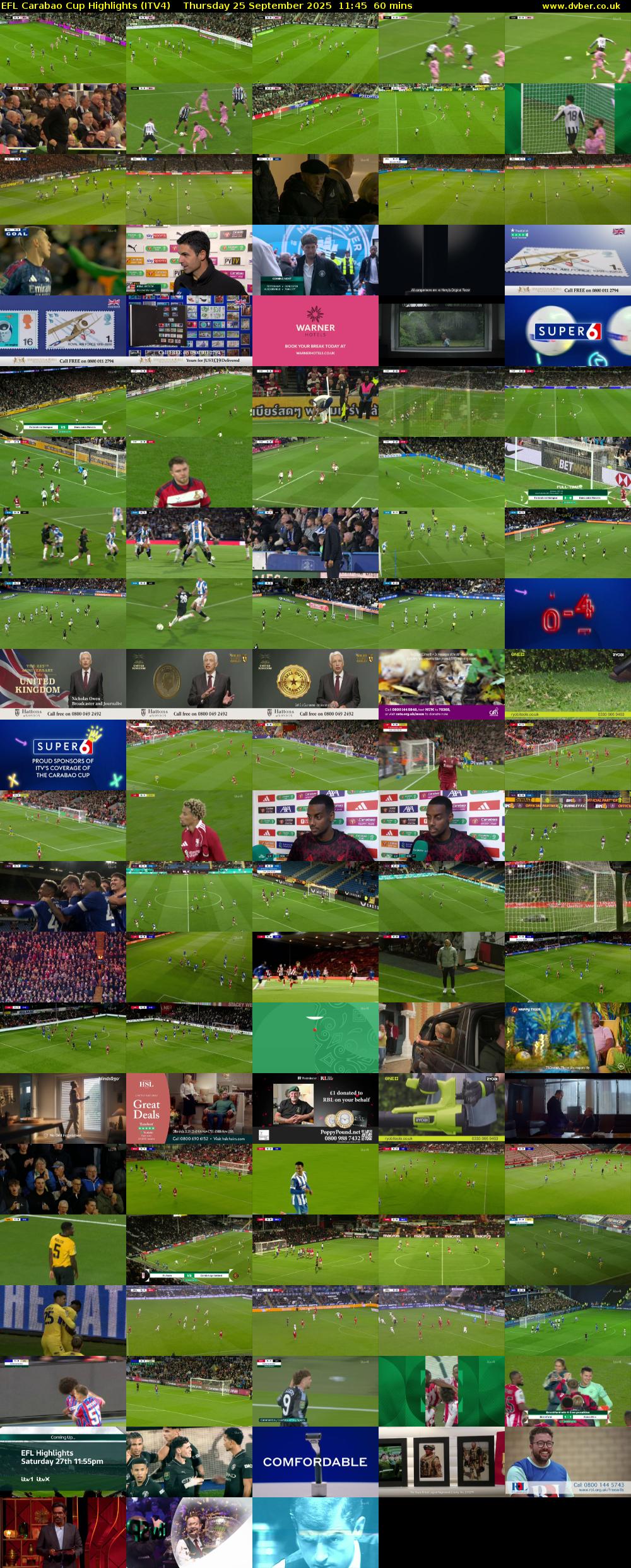 EFL Carabao Cup Highlights (ITV4) Thursday 25 September 2025 11:45 - 12:45