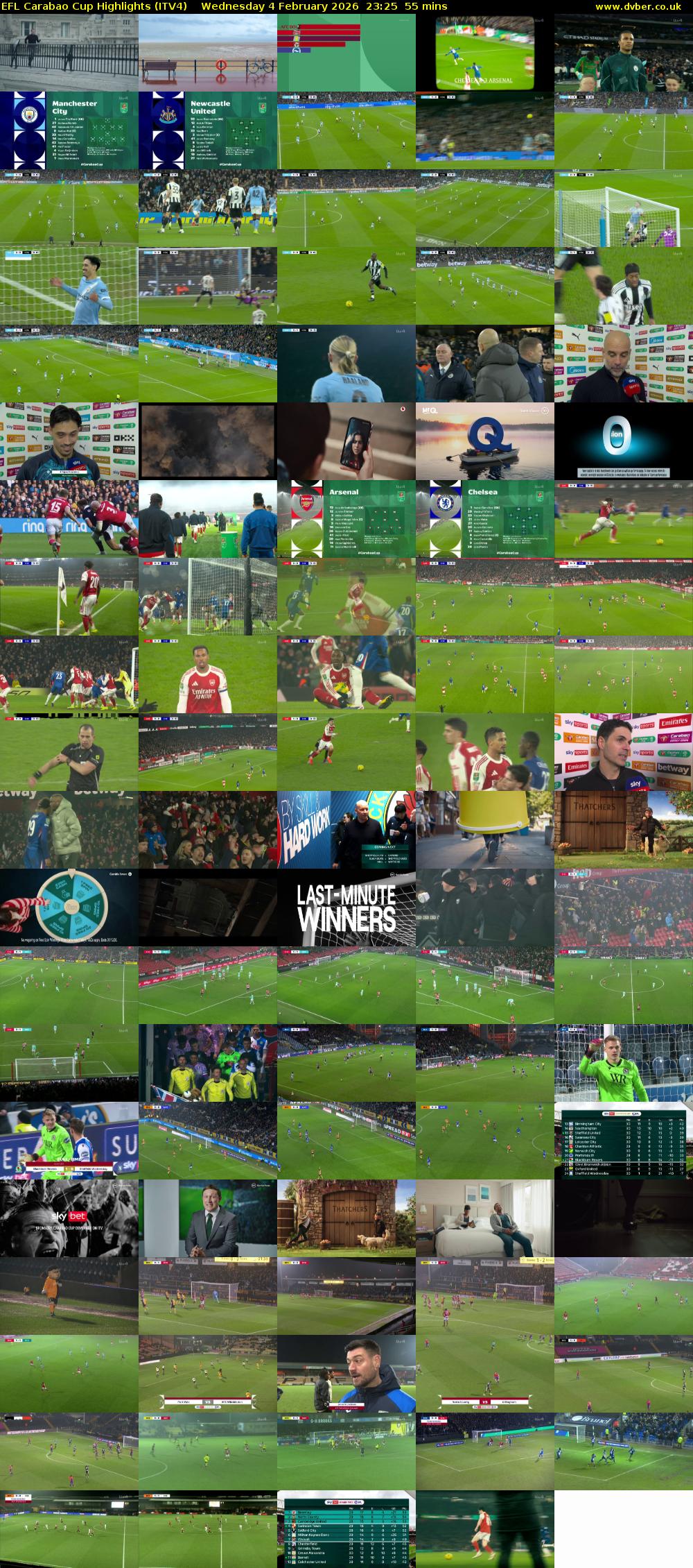 EFL Carabao Cup Highlights (ITV4) Wednesday 4 February 2026 23:25 - 00:20