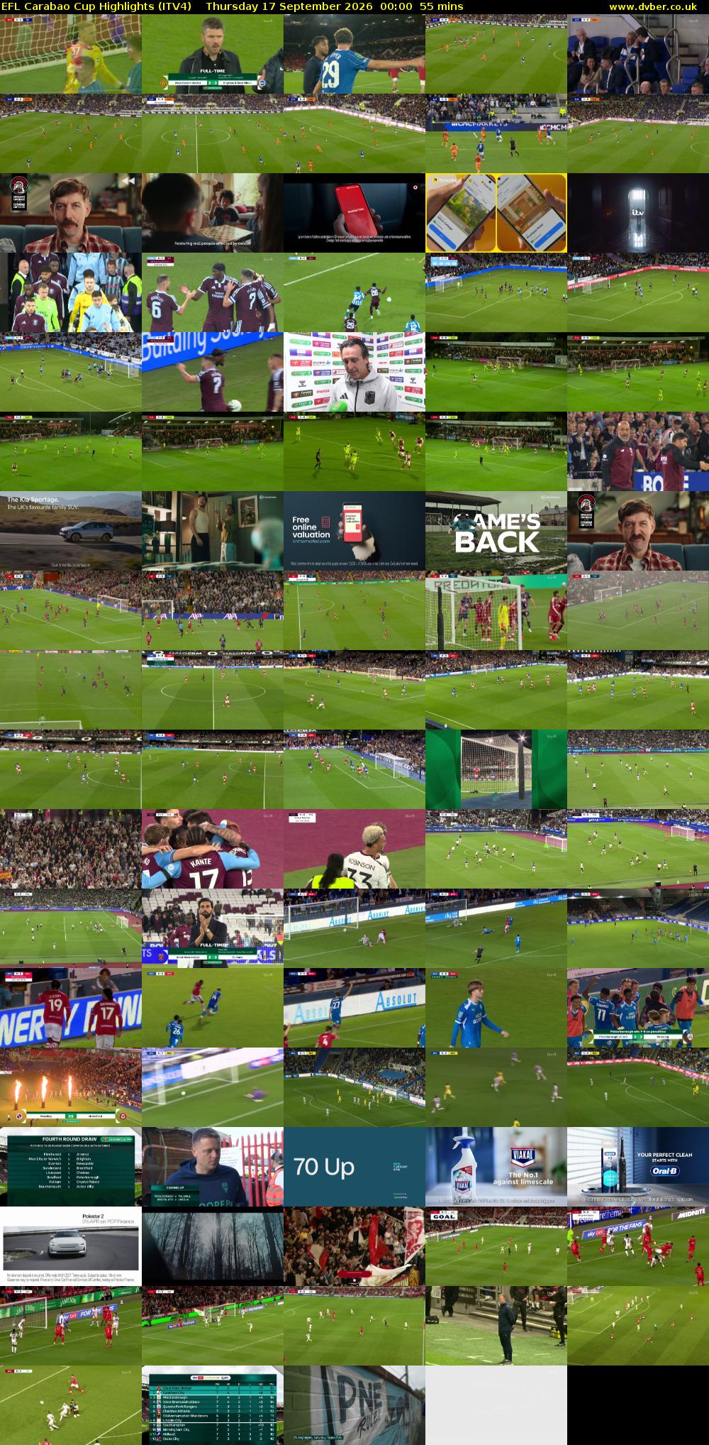 EFL Carabao Cup Highlights (ITV4) Thursday 17 September 2026 00:00 - 00:55
