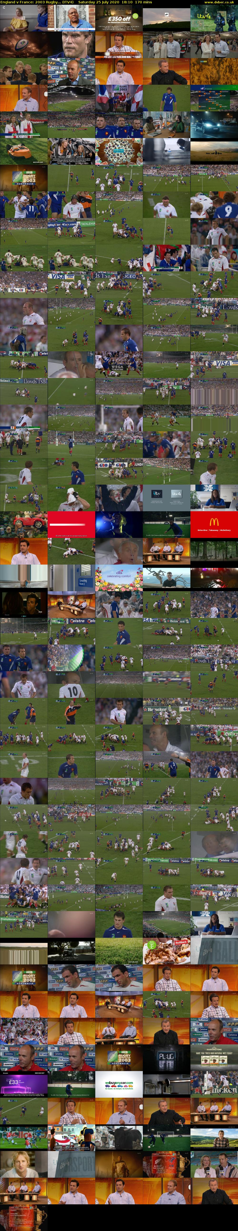 England v France: 2003 Rugby... (ITV4) Saturday 25 July 2020 18:10 - 21:00