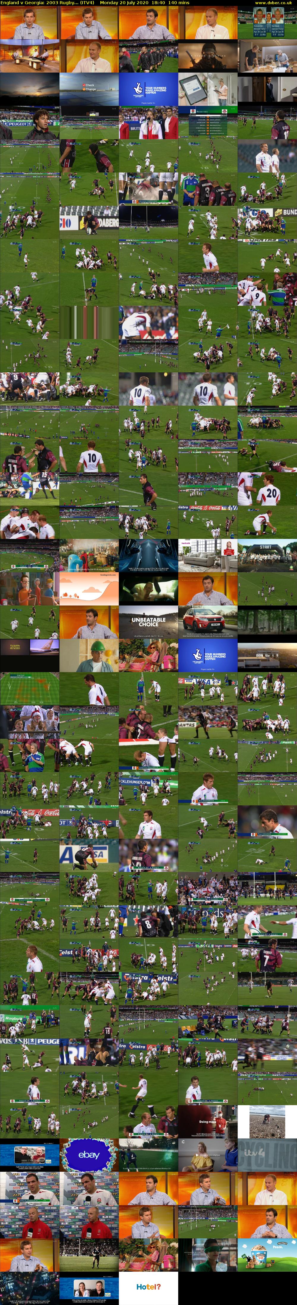 England v Georgia: 2003 Rugby... (ITV4) Monday 20 July 2020 18:40 - 21:00