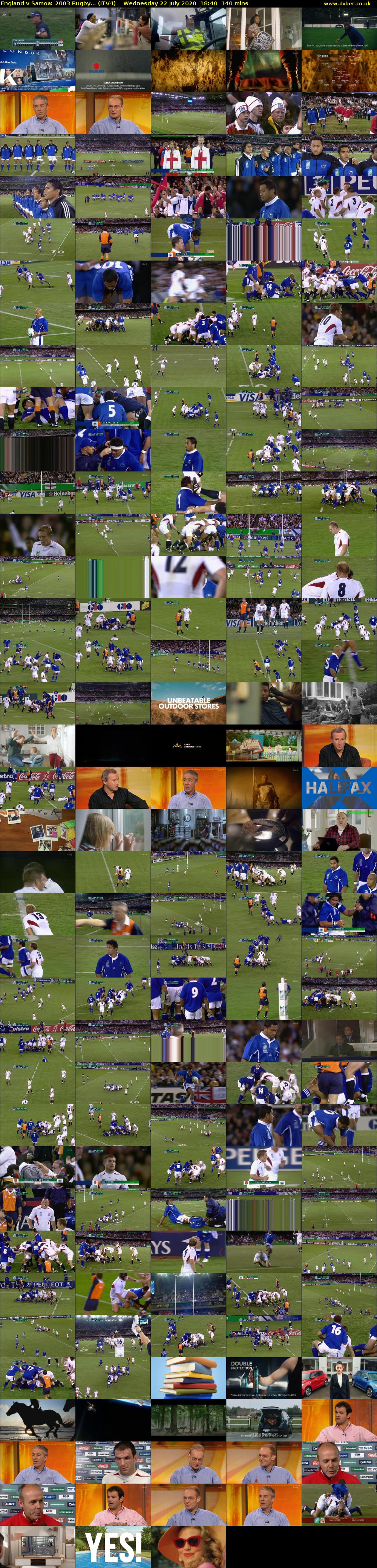 England v Samoa: 2003 Rugby... (ITV4) Wednesday 22 July 2020 18:40 - 21:00