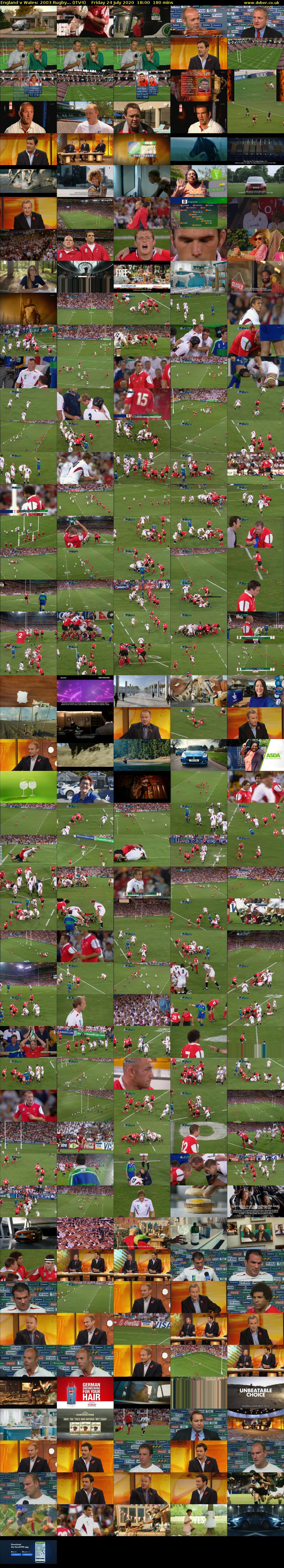England v Wales: 2003 Rugby... (ITV4) Friday 24 July 2020 18:00 - 21:00