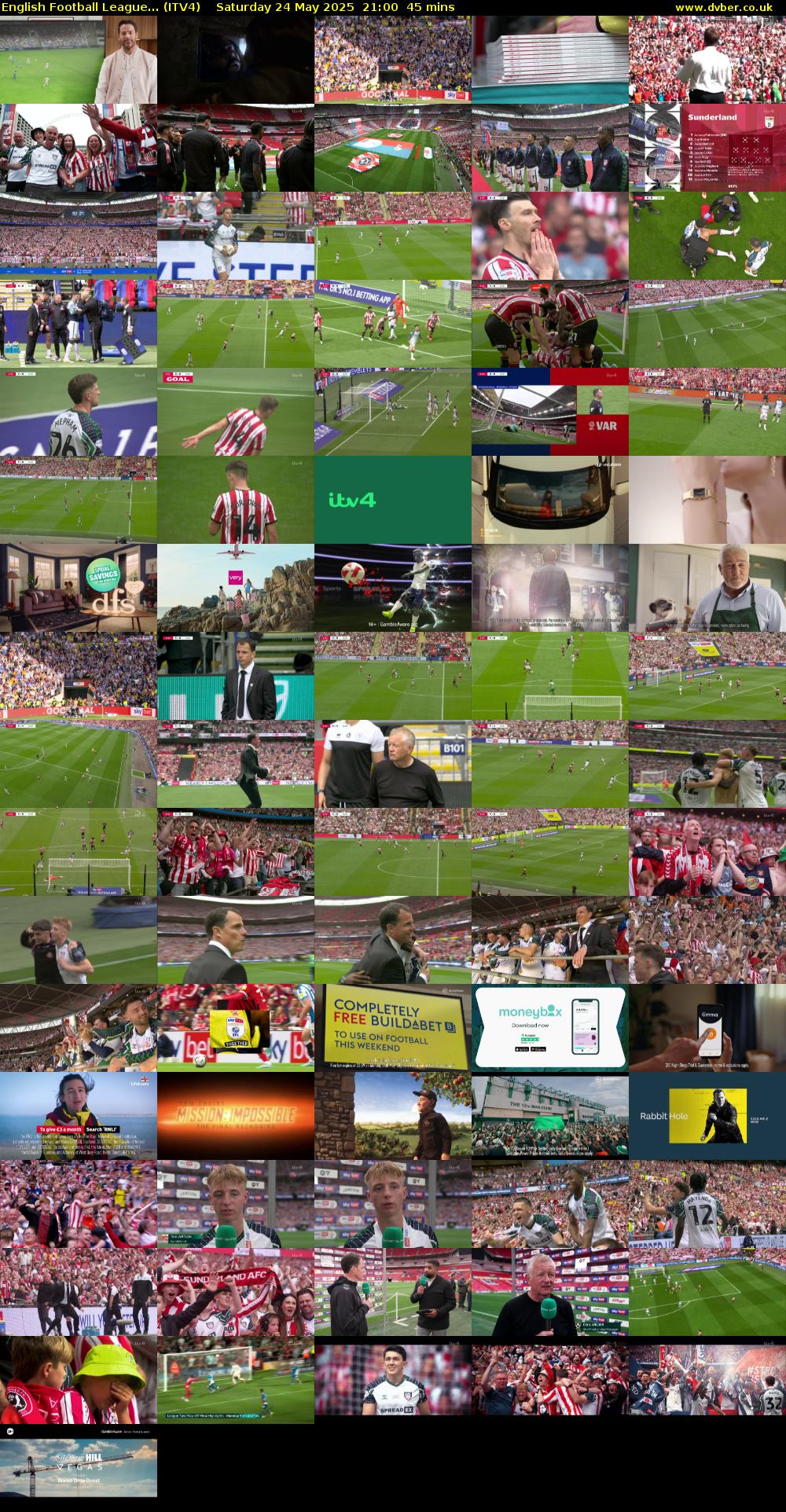 English Football League... (ITV4) Saturday 24 May 2025 21:00 - 21:45