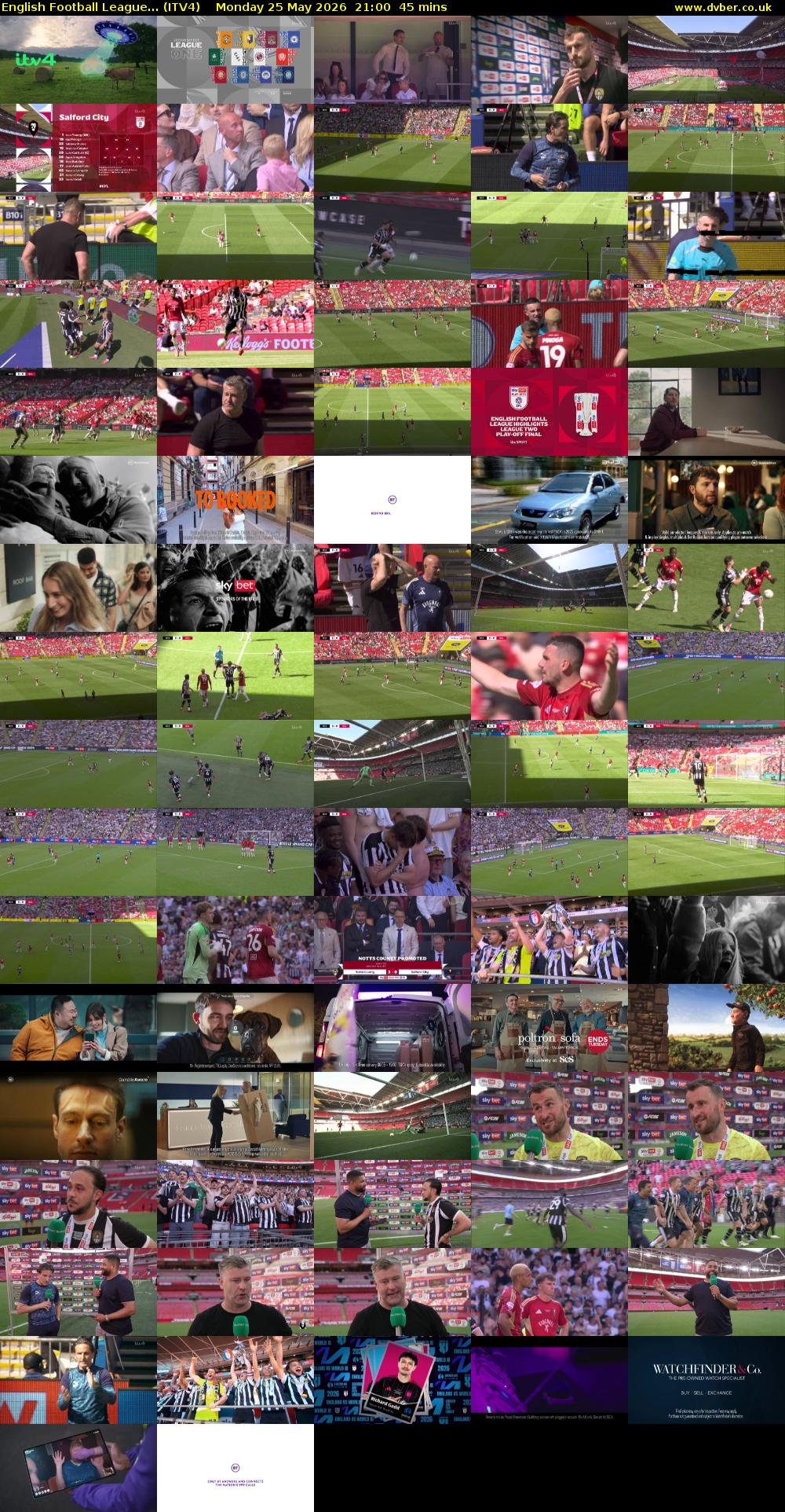 English Football League... (ITV4) Monday 25 May 2026 21:00 - 21:45