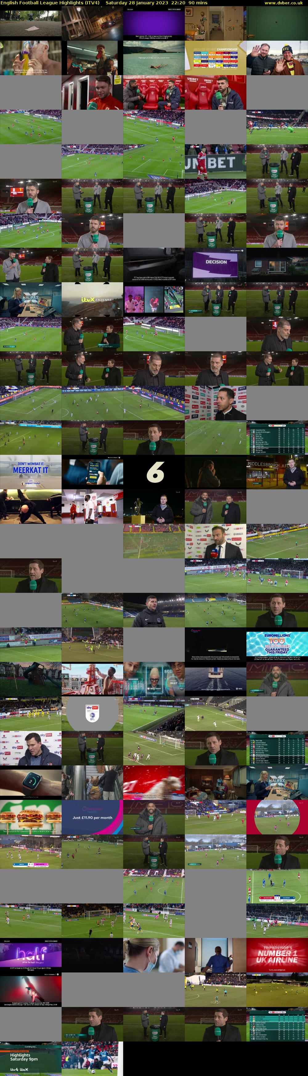 English Football League Highlights (ITV4) Saturday 28 January 2023 22:20 - 23:50