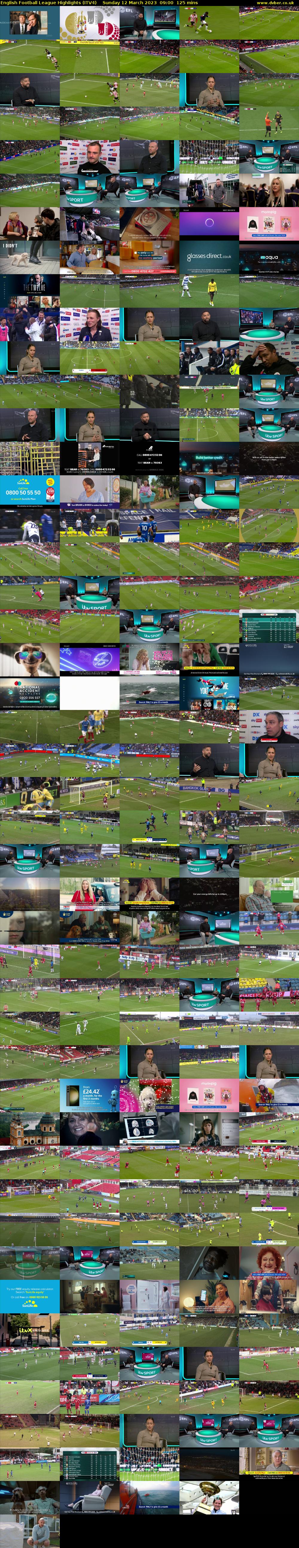 English Football League Highlights (ITV4) Sunday 12 March 2023 09:00 - 11:05
