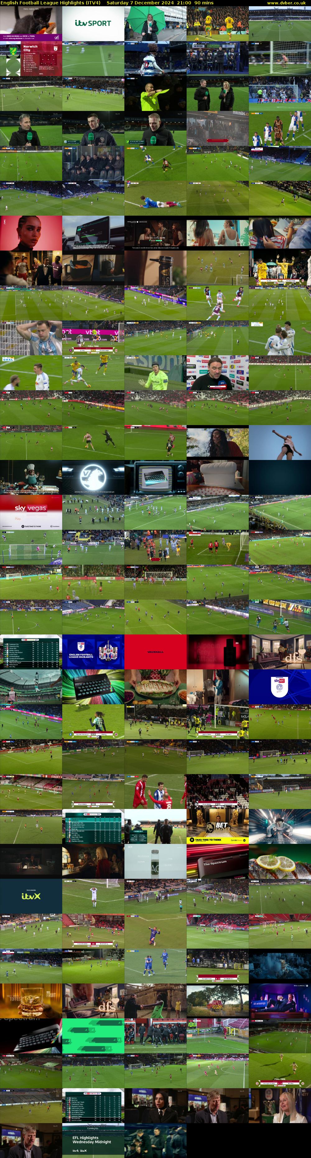 English Football League Highlights (ITV4) Saturday 7 December 2024 21:00 - 22:30