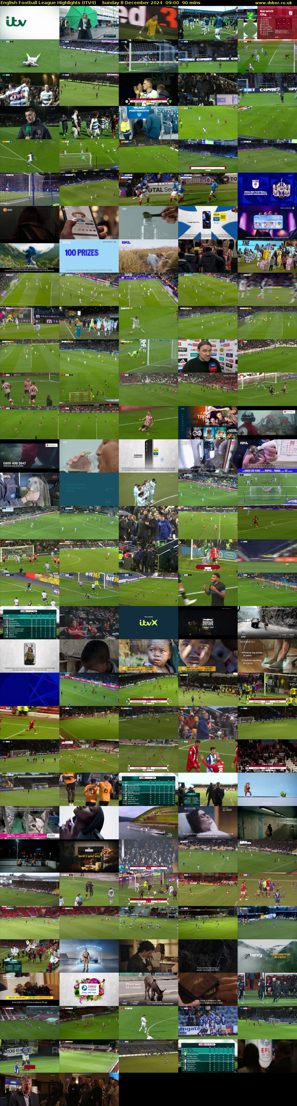 English Football League Highlights (ITV4) Sunday 8 December 2024 09:00 - 10:30