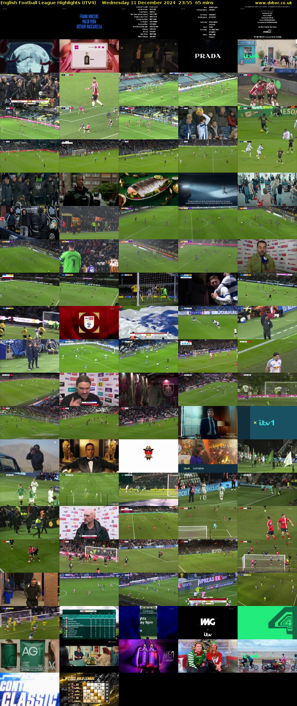 English Football League Highlights (ITV4) Wednesday 11 December 2024 23:55 - 01:00