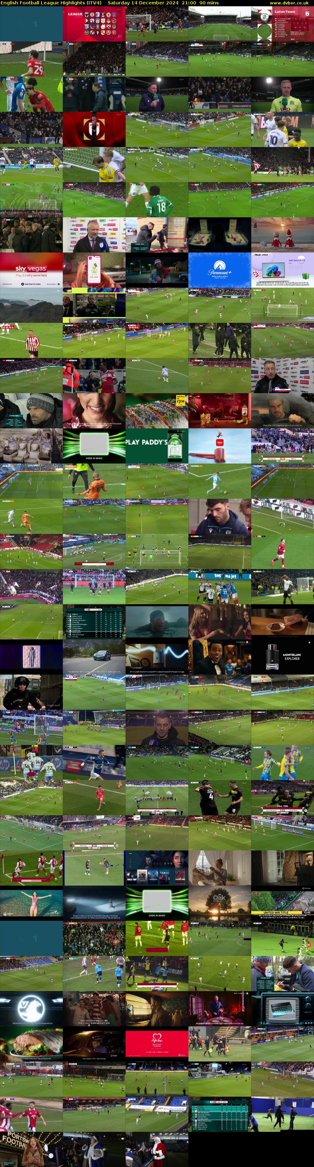 English Football League Highlights (ITV4) Saturday 14 December 2024 21:00 - 22:30