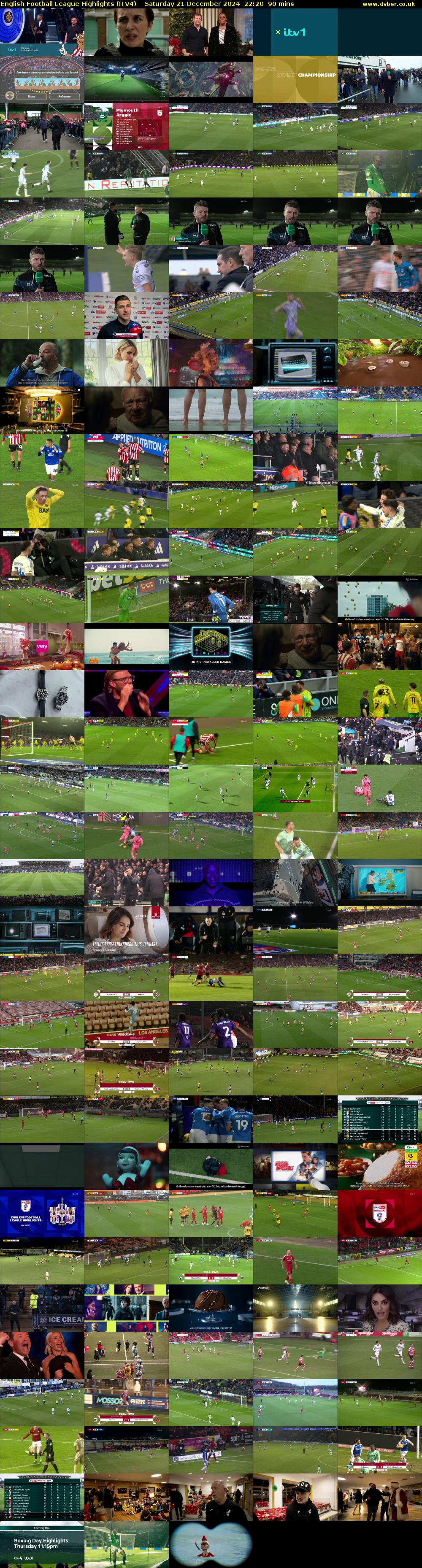 English Football League Highlights (ITV4) Saturday 21 December 2024 22:20 - 23:50
