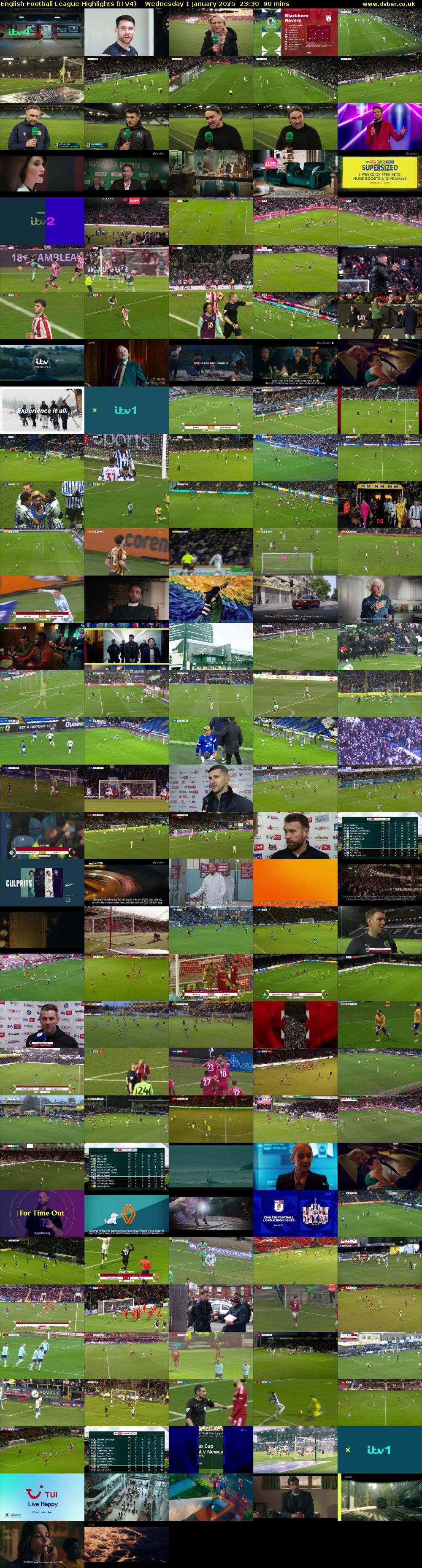 English Football League Highlights (ITV4) Wednesday 1 January 2025 23:30 - 01:00