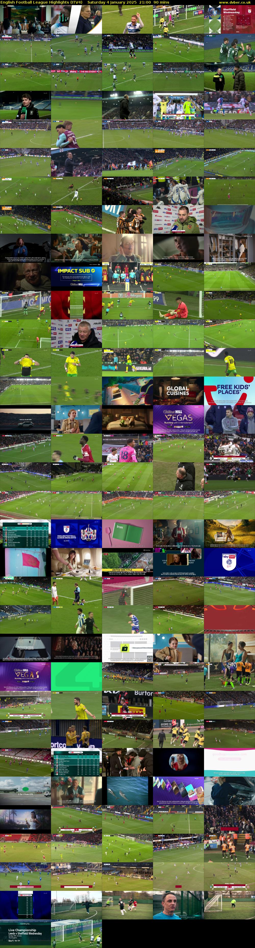 English Football League Highlights (ITV4) Saturday 4 January 2025 21:00 - 22:30