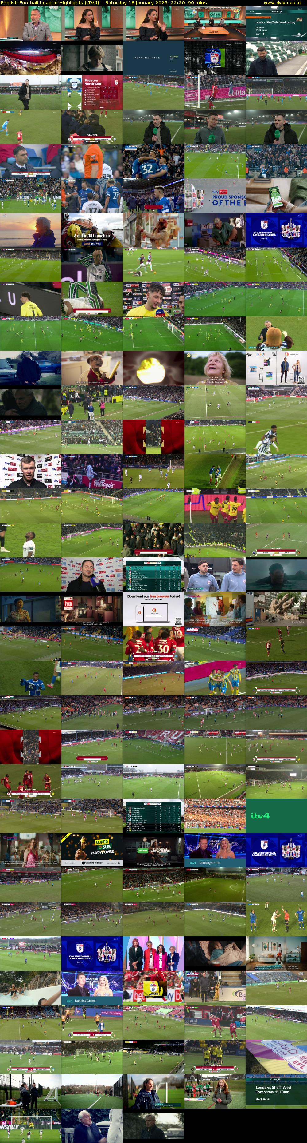 English Football League Highlights (ITV4) Saturday 18 January 2025 22:20 - 23:50
