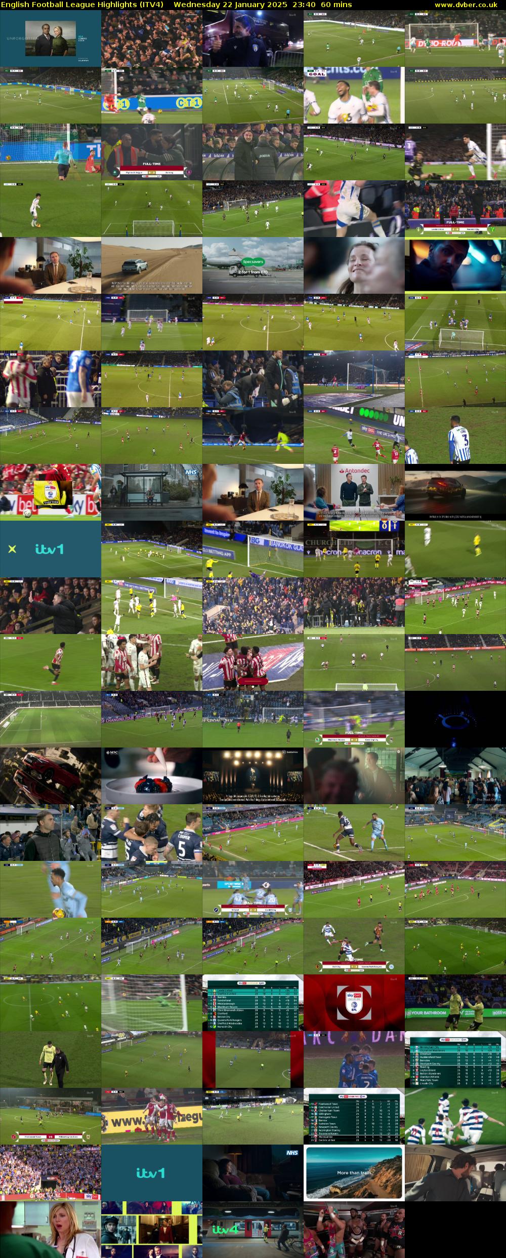 English Football League Highlights (ITV4) Wednesday 22 January 2025 23:40 - 00:40