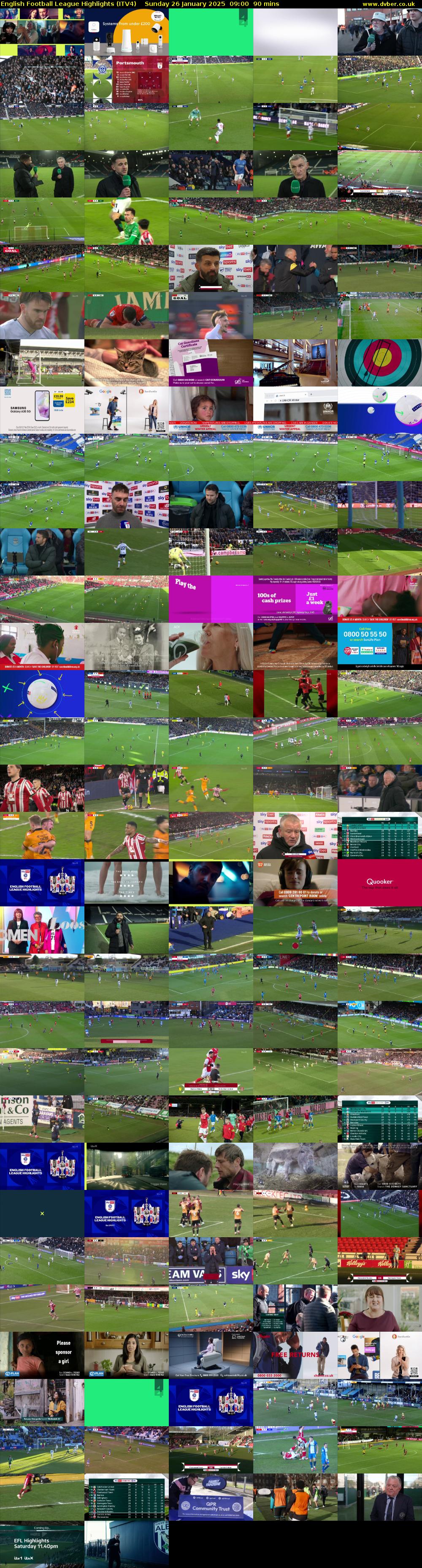English Football League Highlights (ITV4) Sunday 26 January 2025 09:00 - 10:30