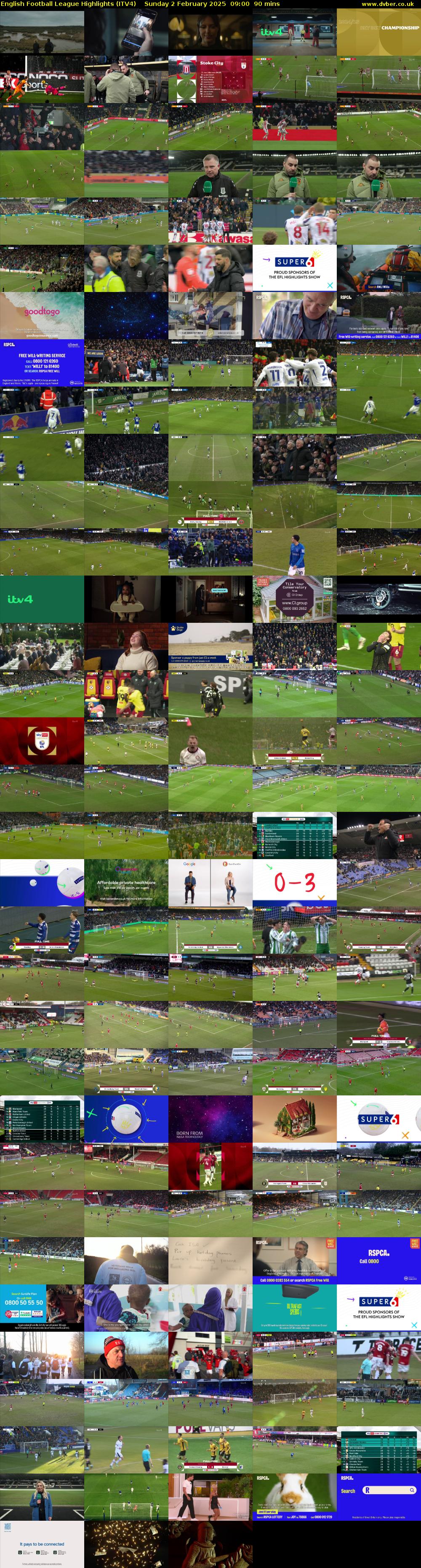 English Football League Highlights (ITV4) Sunday 2 February 2025 09:00 - 10:30