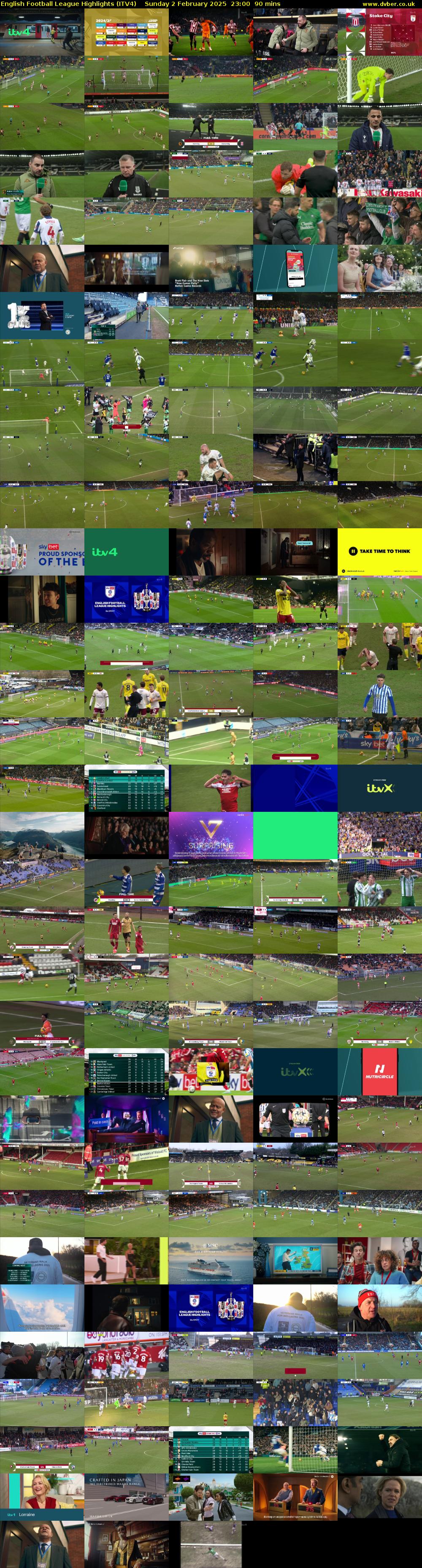 English Football League Highlights (ITV4) Sunday 2 February 2025 23:00 - 00:30