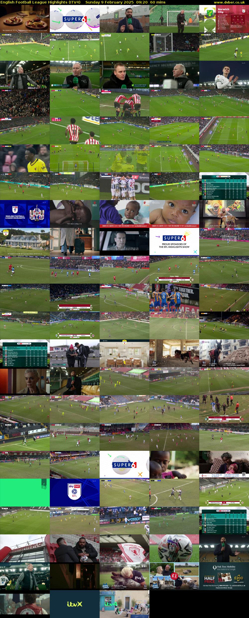 English Football League Highlights (ITV4) Sunday 9 February 2025 09:20 - 10:20