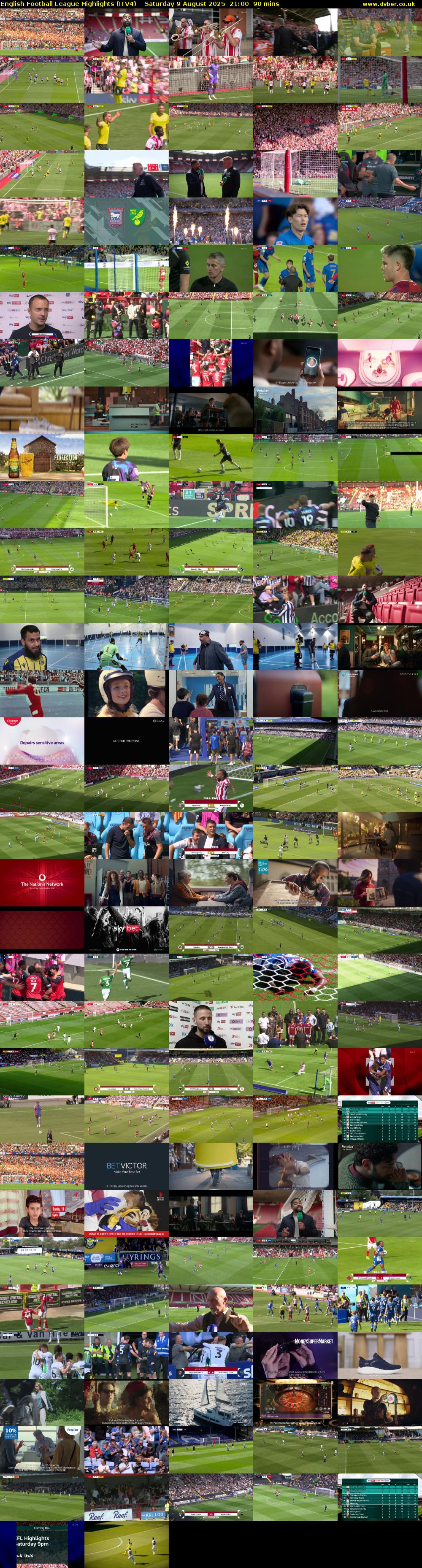 English Football League Highlights (ITV4) Saturday 9 August 2025 21:00 - 22:30