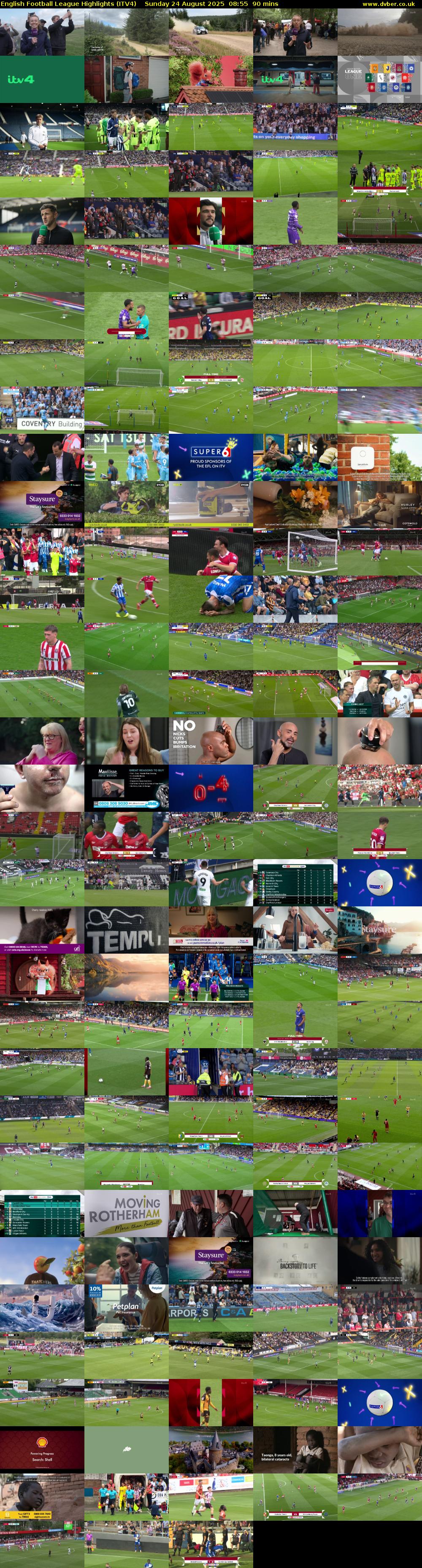 English Football League Highlights (ITV4) Sunday 24 August 2025 08:55 - 10:25