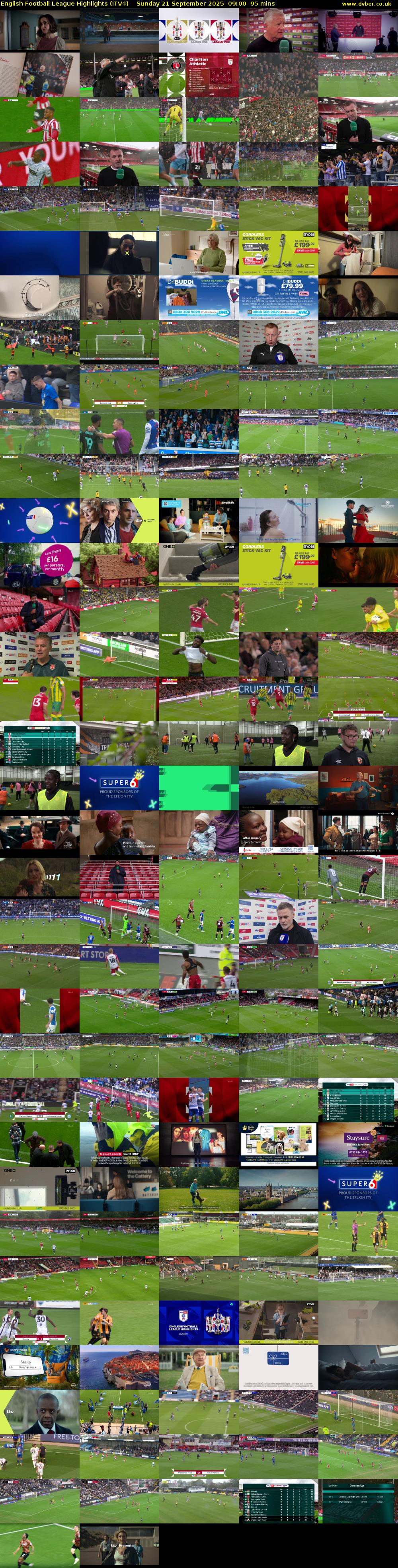 English Football League Highlights (ITV4) Sunday 21 September 2025 09:00 - 10:35