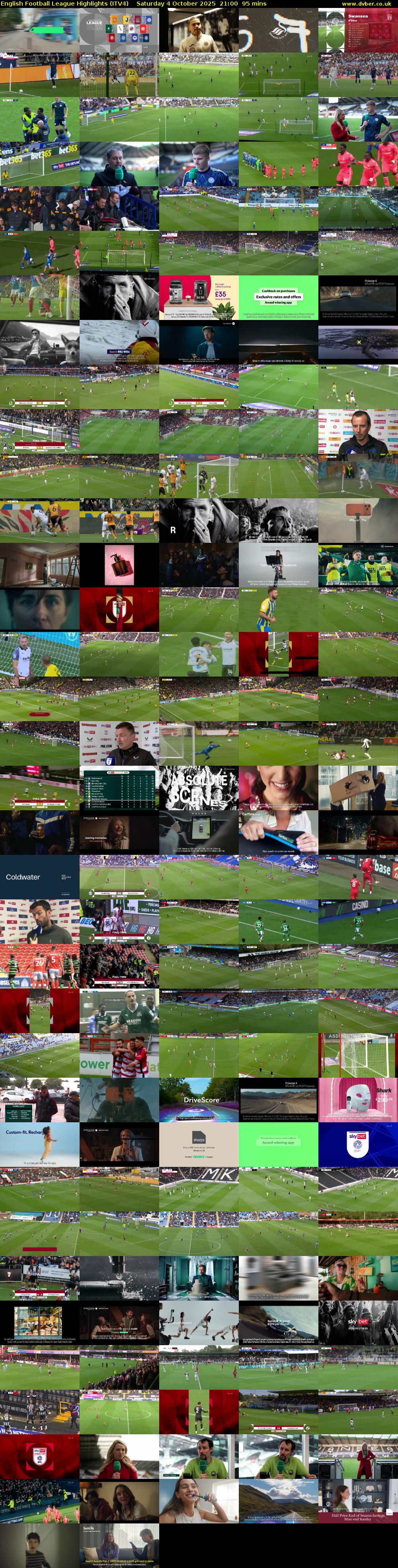 English Football League Highlights (ITV4) Saturday 4 October 2025 21:00 - 22:35